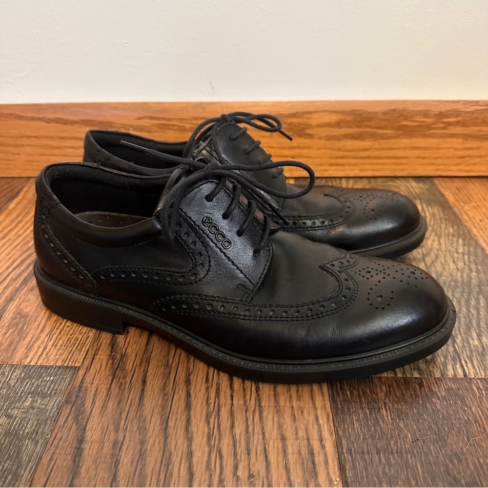 Ecco Metropole London Wingtip Oxford Derby Shoe size 42 Black - Picture 2 of 7